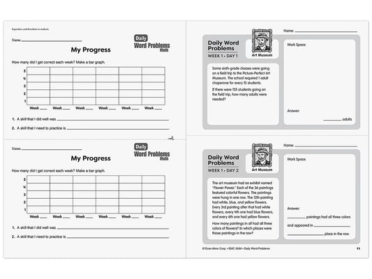 Daily Word Problems Workbook - Gr. 6 - US 9427