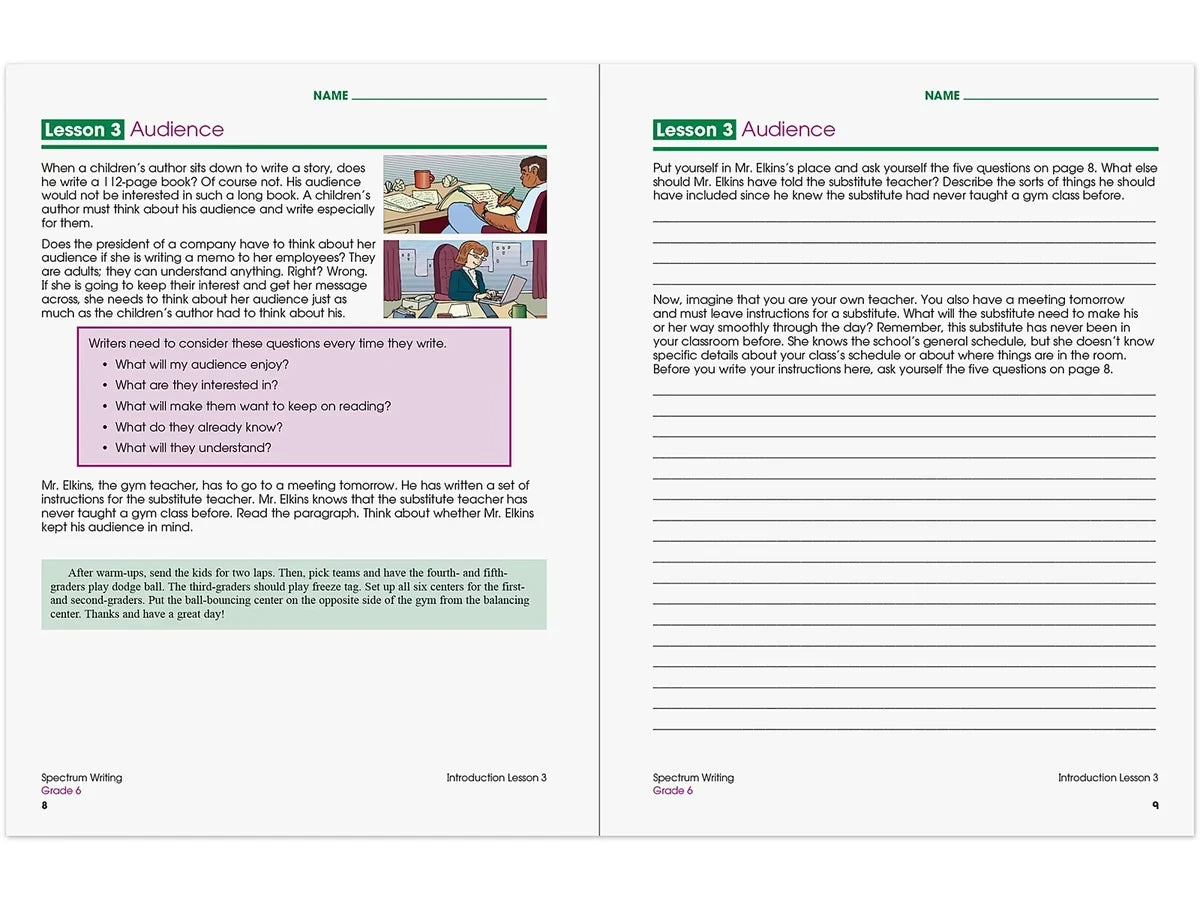 Spectrum® Writing Workbook - Gr. 6 - US 8670