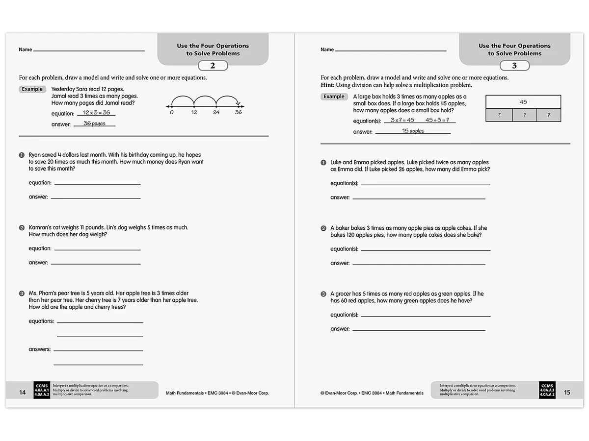 Math Fundamentals Workbook - Gr. 4 - US 8289