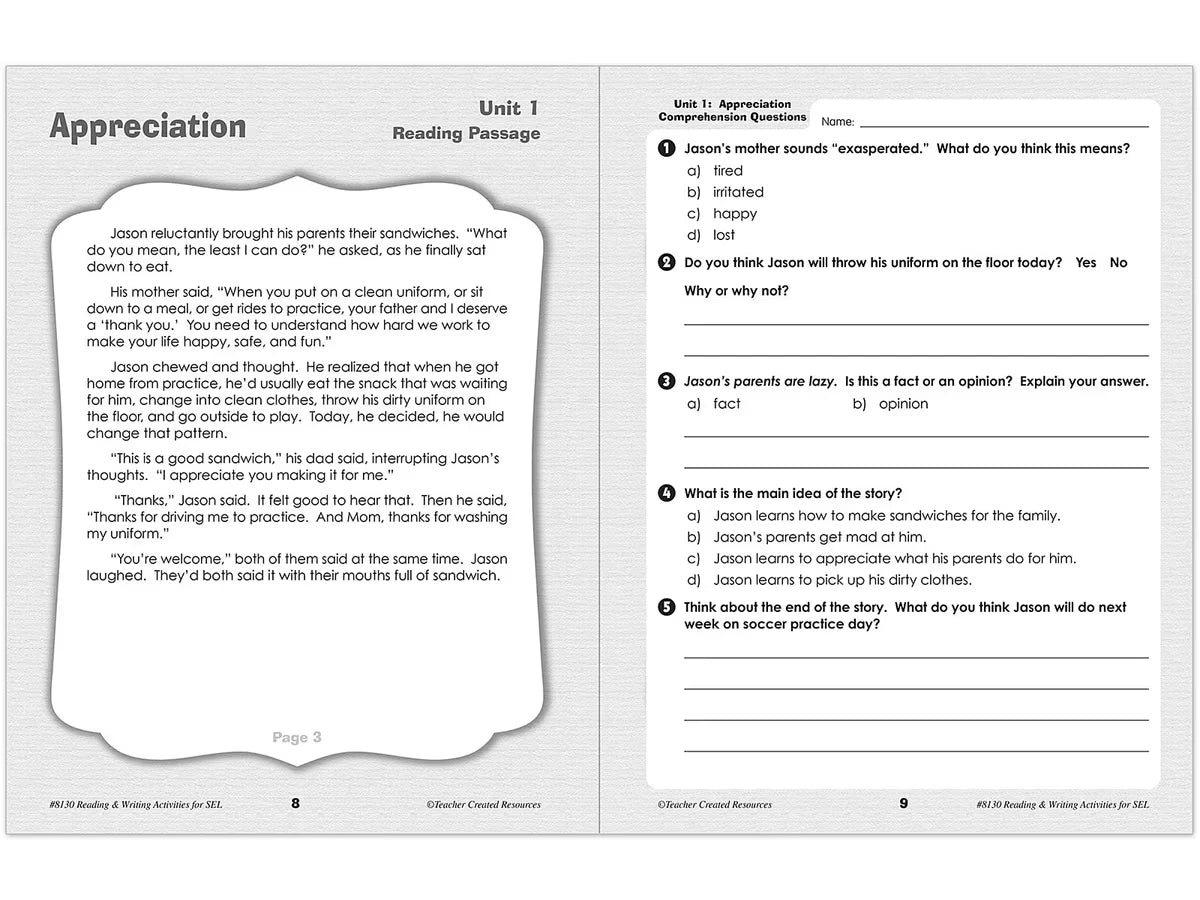 Social-Emotional Learning Workbook - Gr. 4-6 - US 8369