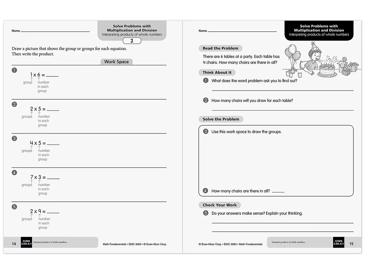 Math Fundamentals Workbook - Gr. 3 - US 3789