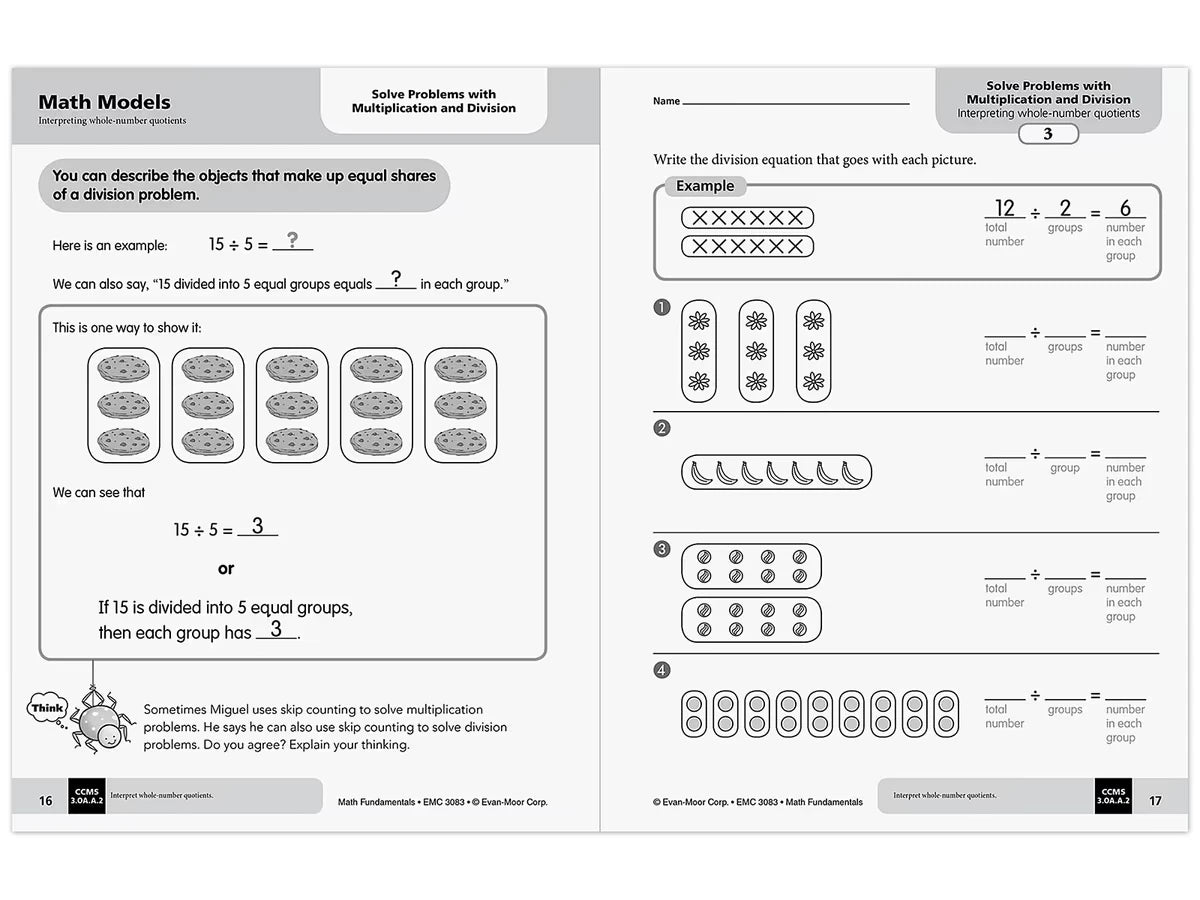 Math Fundamentals Workbook - Gr. 3 - US 3789