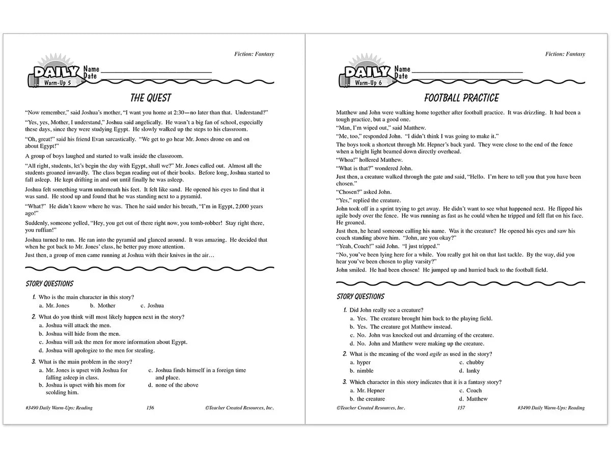 Reading Daily Warm-Ups Workbook - Gr. 4 - US 6984