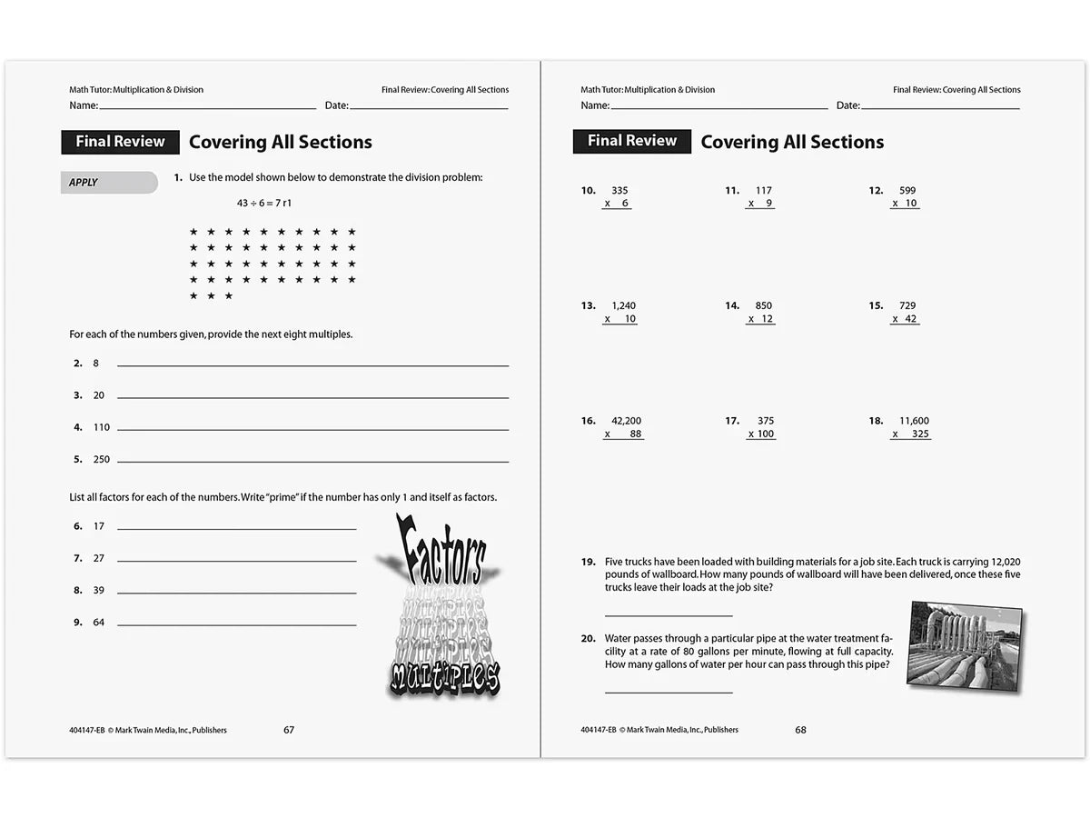 Multiplication & Division Workbook - US 3519