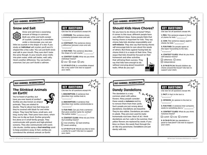 Text Evidence 100 Task Cards Workbook - US 2262