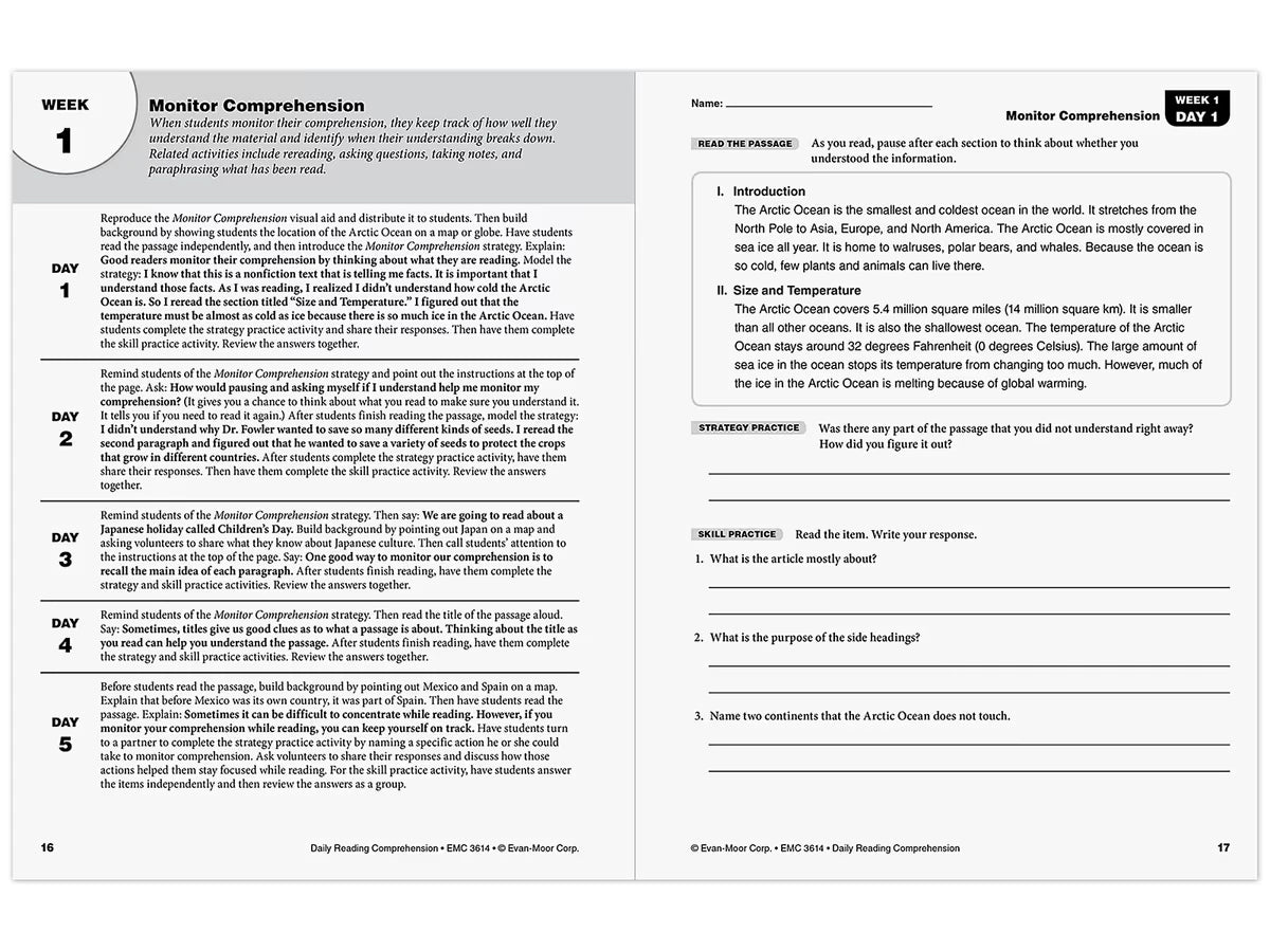Daily Reading Comprehension Activities Workbook - Gr. 4 - US 4056