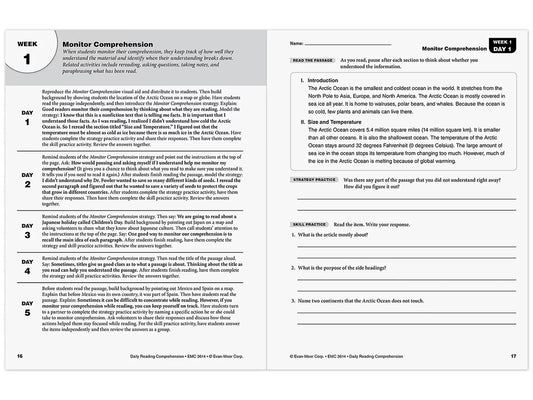Daily Reading Comprehension Activities Workbook - Gr. 4 - US 4056