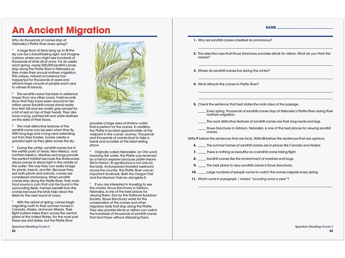 Spectrum® Reading Workbook - Gr. 6 - US 5830