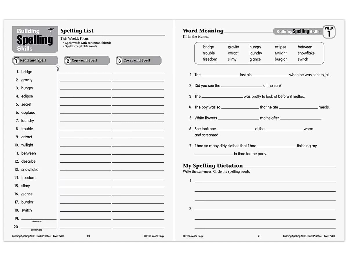 Building Spelling Skills Workbook - Gr. 4 - US 8278