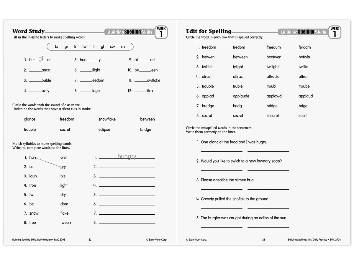 Building Spelling Skills Workbook - Gr. 4 - US 8278