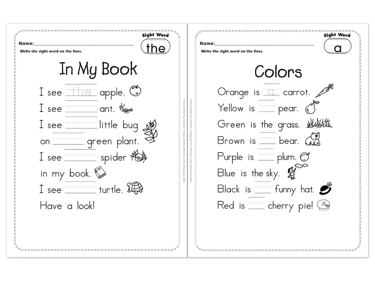 Sight-Word Poetry Workbook - US 3802