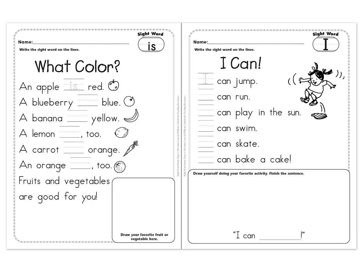 Sight-Word Poetry Workbook - US 3802
