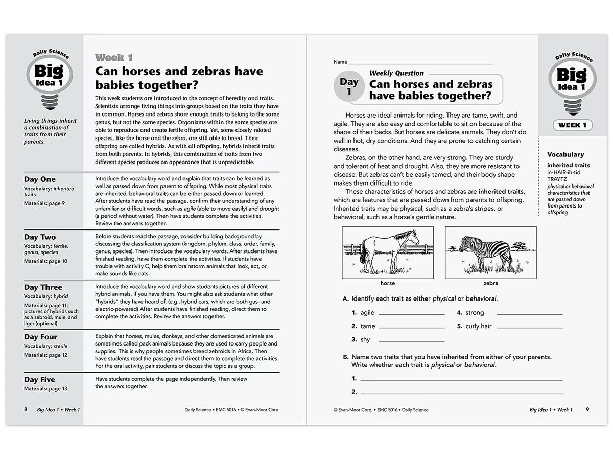 Daily Science Reproducible Activities Workbook - Gr. 6 - US 6195