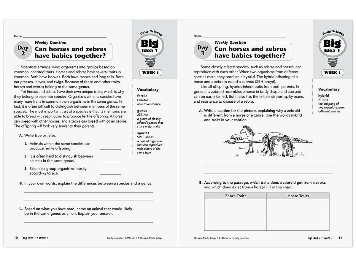Daily Science Reproducible Activities Workbook - Gr. 6 - US 6195
