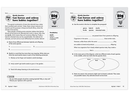 Daily Science Reproducible Activities Workbook - Gr. 6 - US 6195