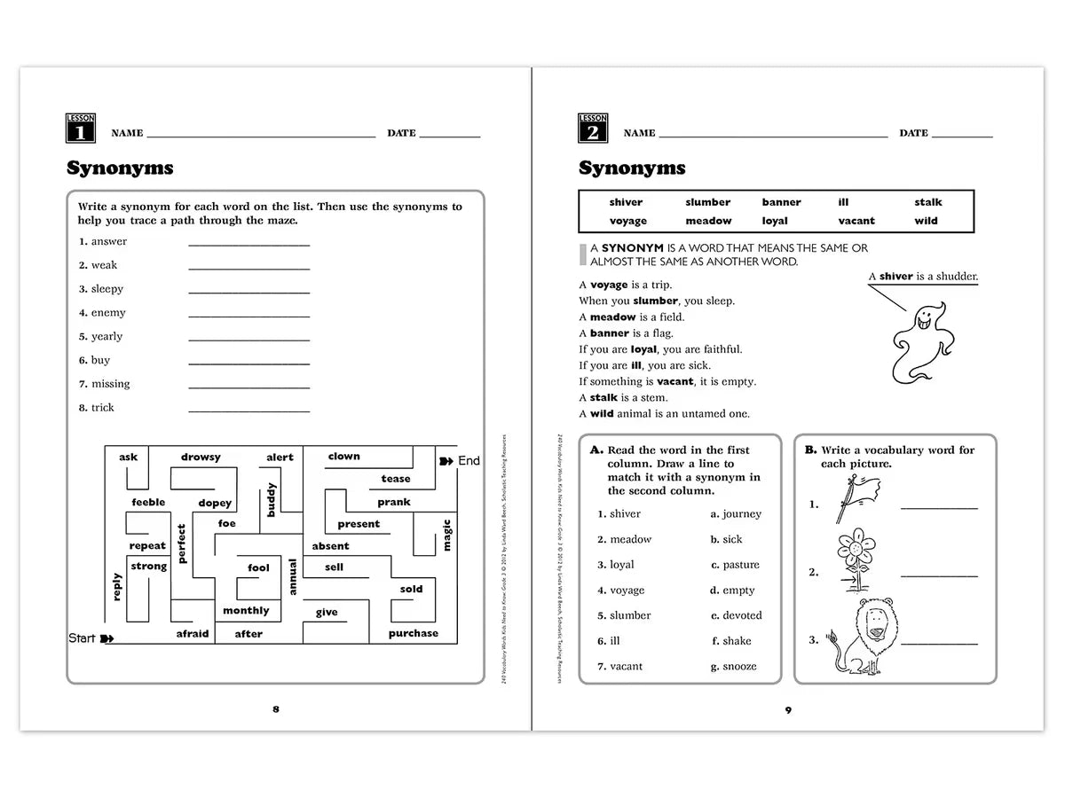 240 Words Kids Need to Know Workbook - Gr. 3 - US 2018
