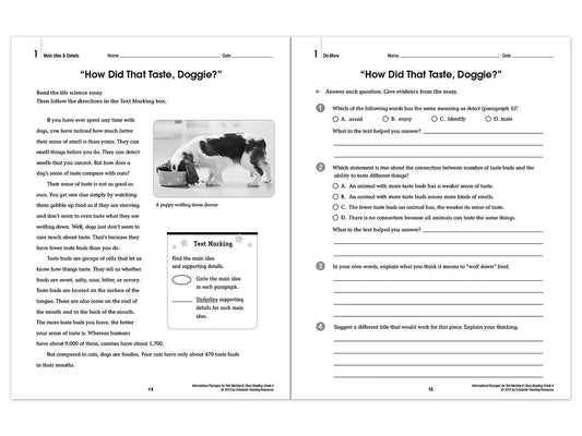 Text Marking & Close Reading Workbook - Gr. 4 - US 5992