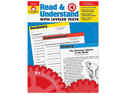 Read & Understand with Leveled Texts Workbook - Gr. 4 - US 8599