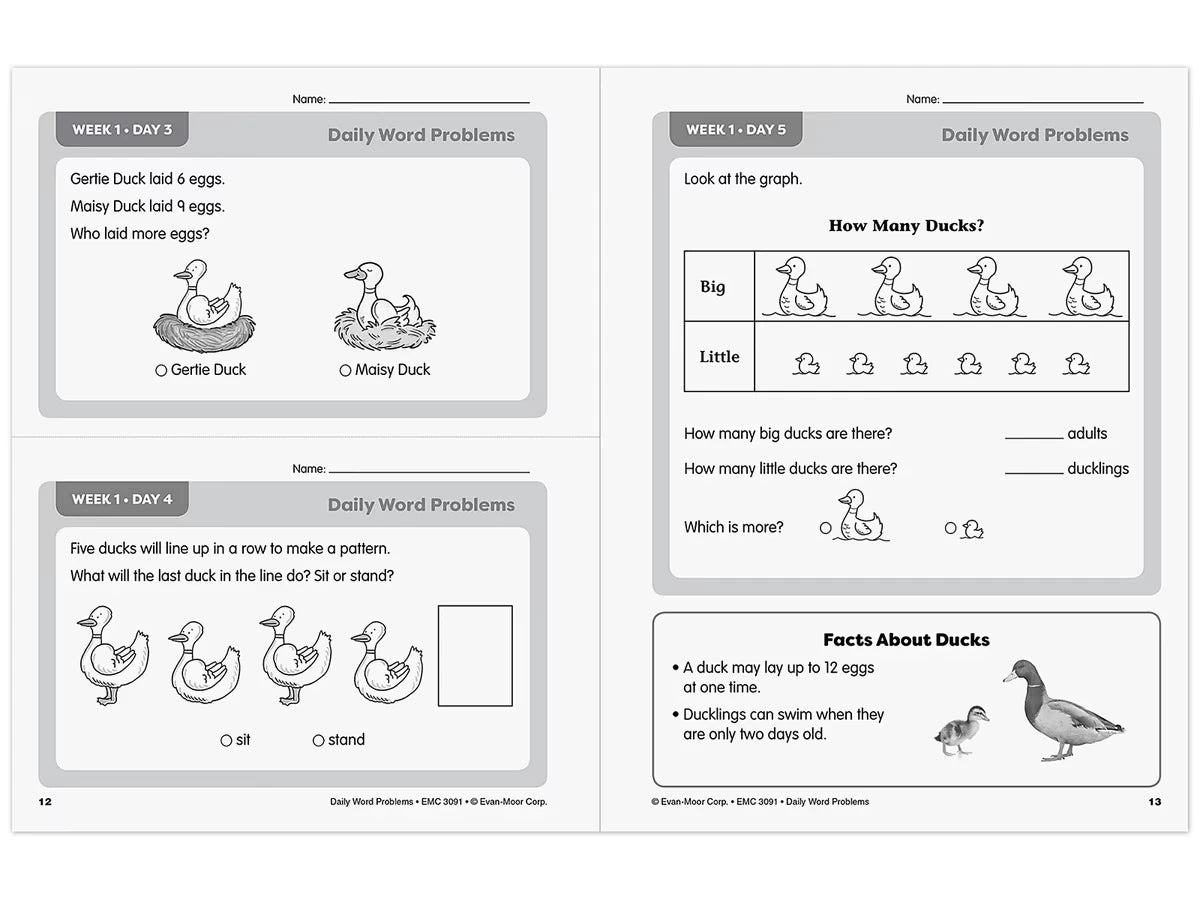 Daily Word Problems Workbook - Gr. 1 - US 8635