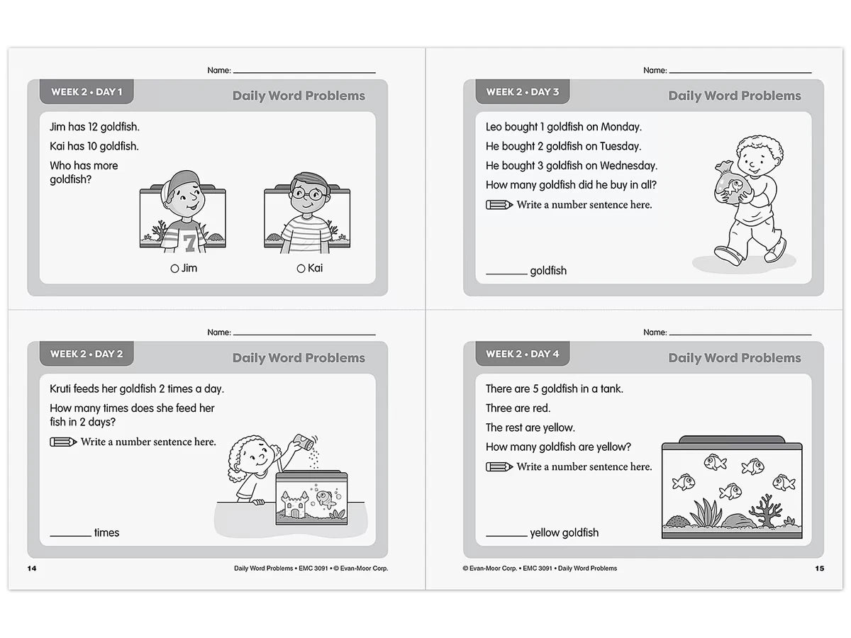 Daily Word Problems Workbook - Gr. 1 - US 8635