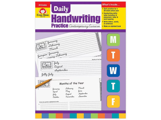 Contemporary Cursive Daily Handwriting Practice Workbook - US 7773