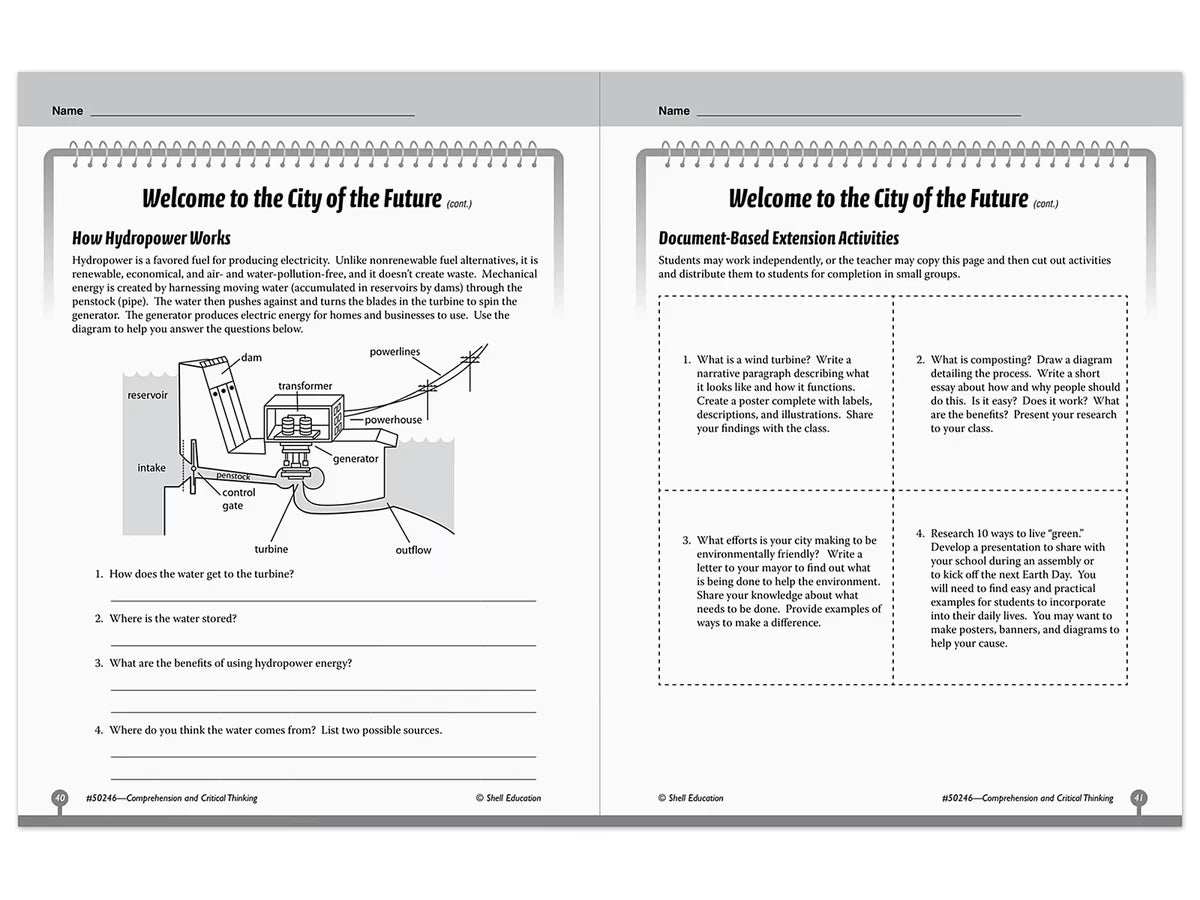 Comprehension and Critical Thinking Workbook - Gr. 6 - US 8801