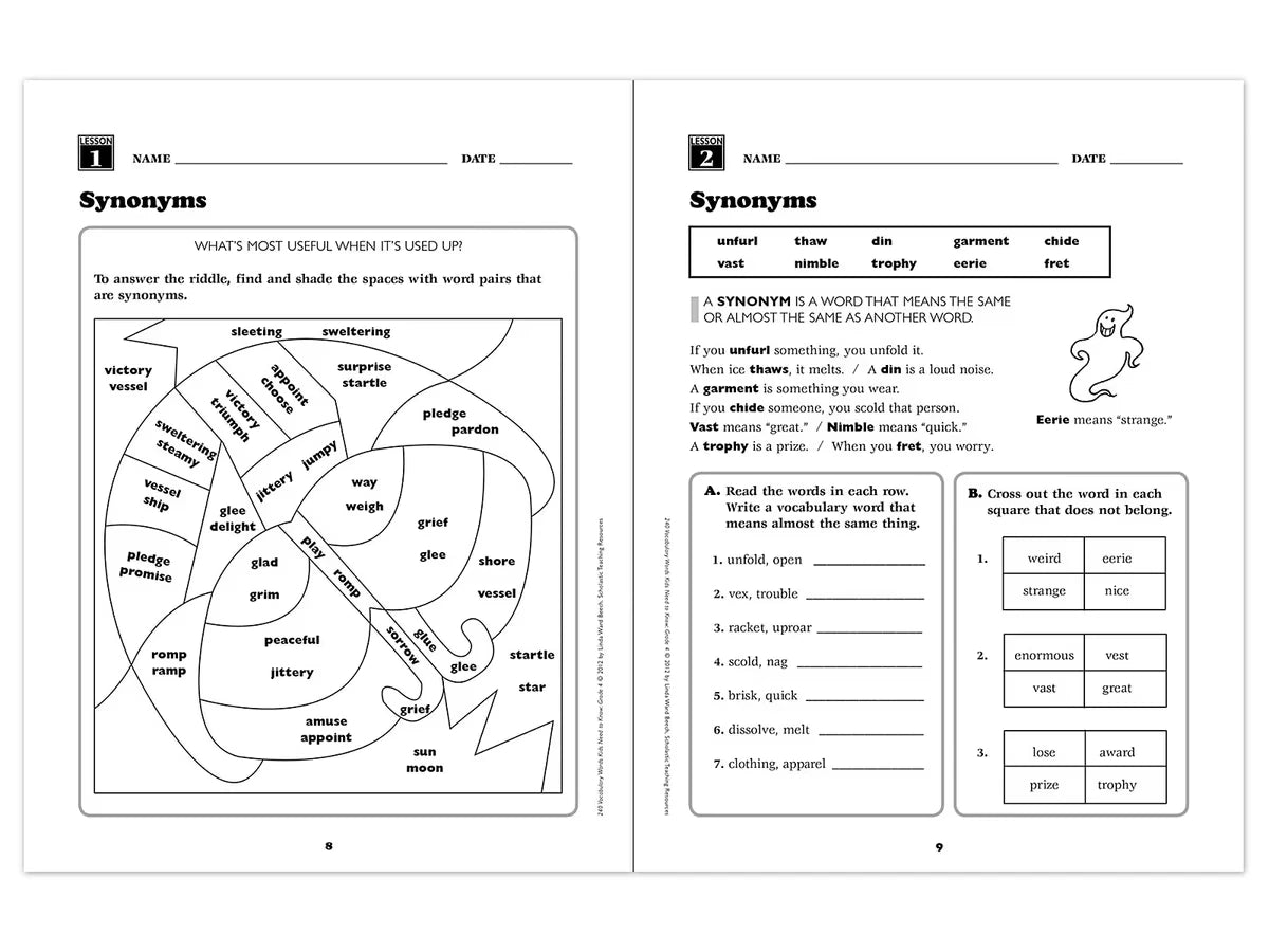 240 Words Kids Need to Know Workbook - Gr. 4 - US 1391