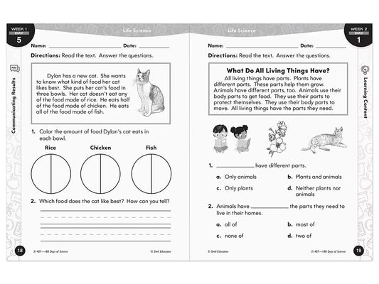 180 Days of Science Workbook - Gr. 1 - US 3949