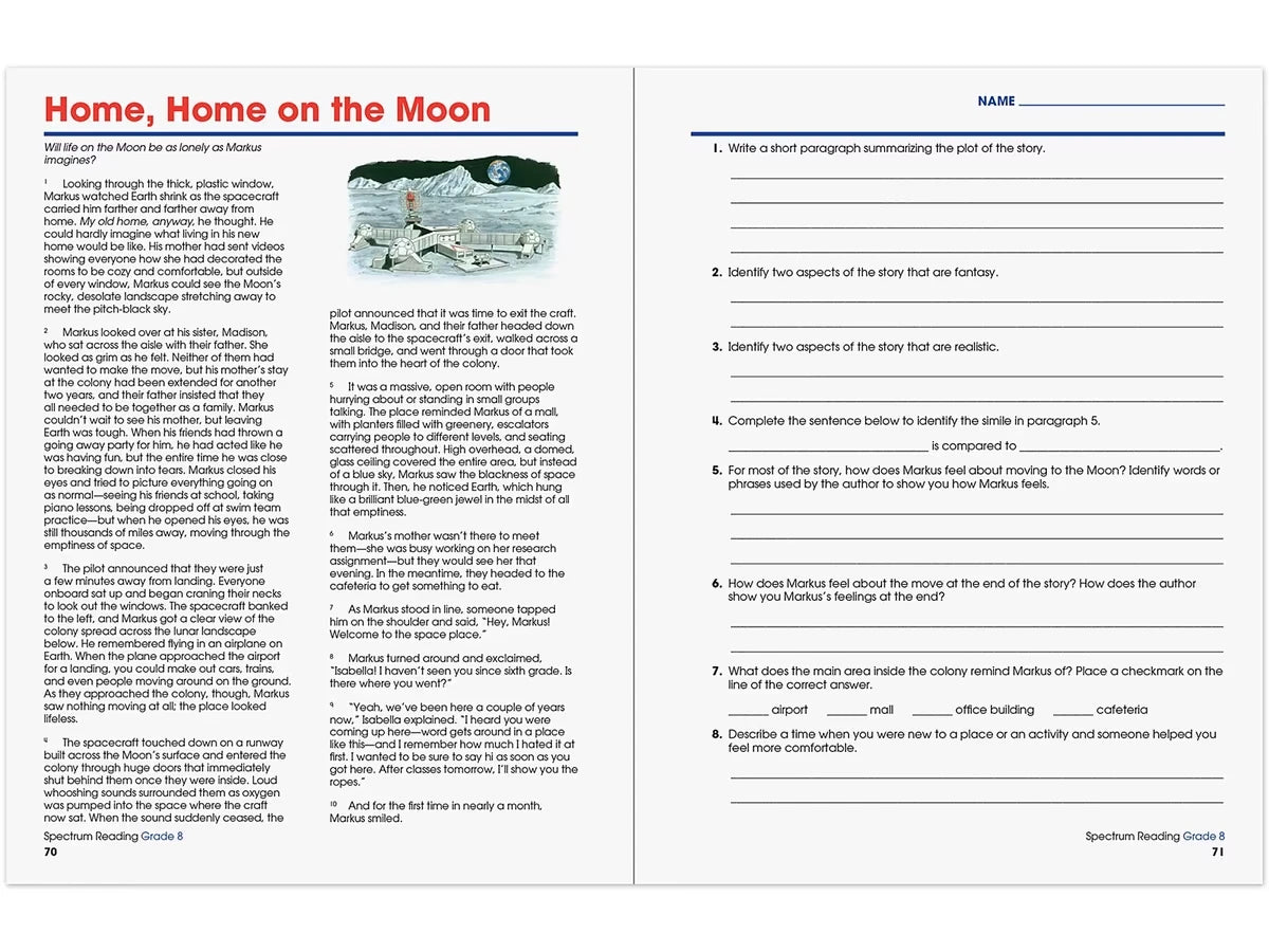 Spectrum® Reading Workbook - Gr. 8 - US 4637