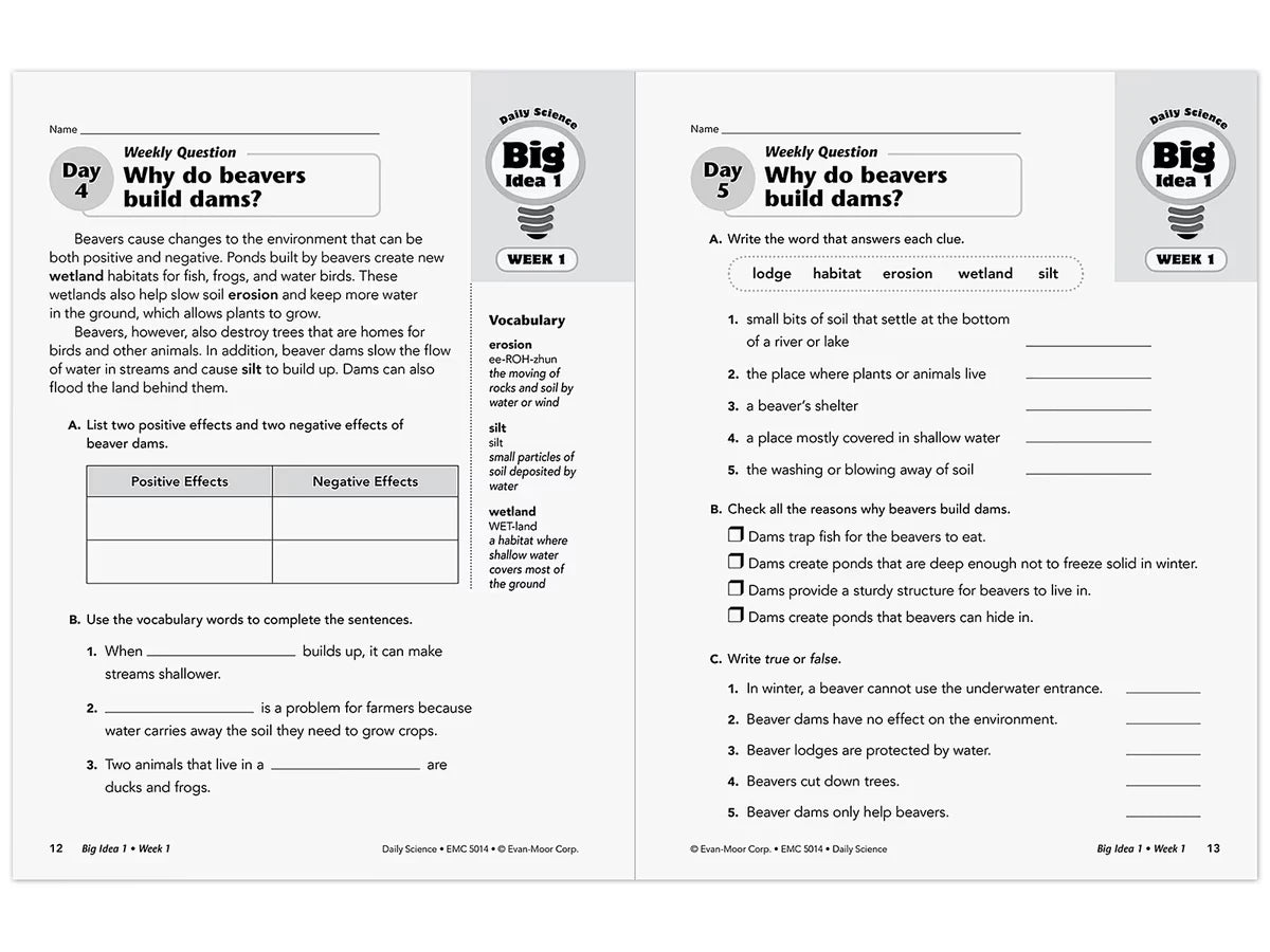 Daily Science Reproducible Activities Workbook - Gr. 4 - US 9755