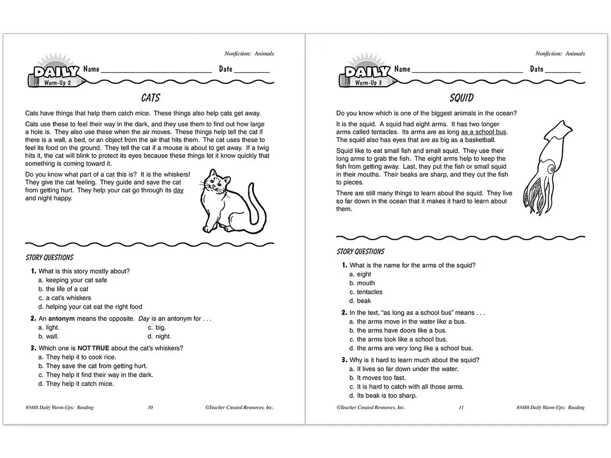 Reading Daily Warm-Ups Workbook - Gr. 2 - US 2549