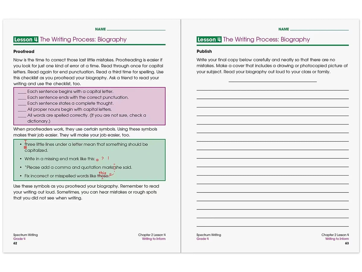 Spectrum® Writing Workbook - Gr. 4 - US 7350