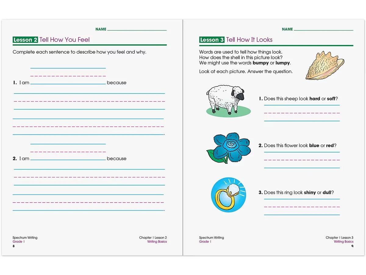 Spectrum® Writing Workbook - Gr. 1 - US 9652