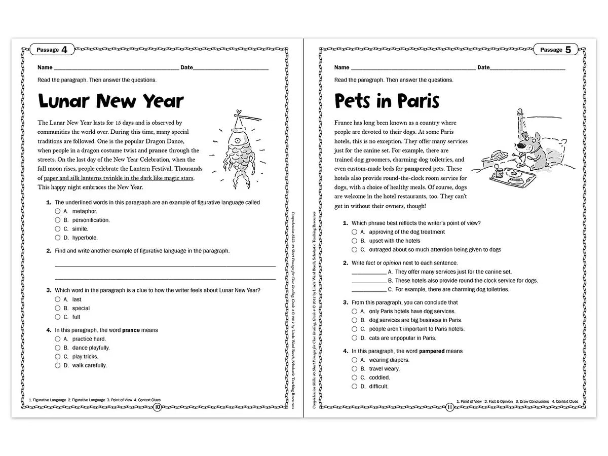Comprehension Skills Workbook - Gr. 4 - US 1603