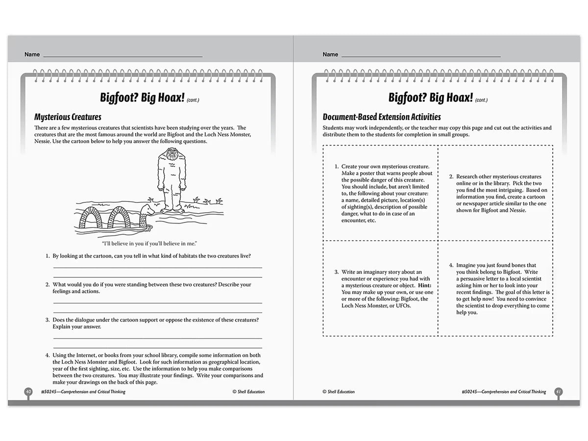 Comprehension and Critical Thinking Workbook - Gr. 5 - US 5622