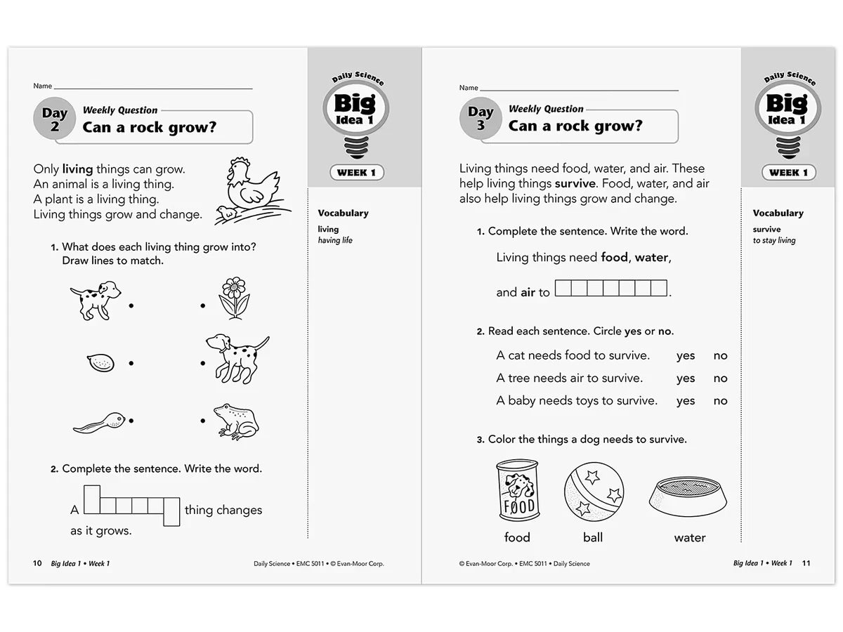Daily Science Reproducible Activities Workbook - Gr. 1 - US 1178