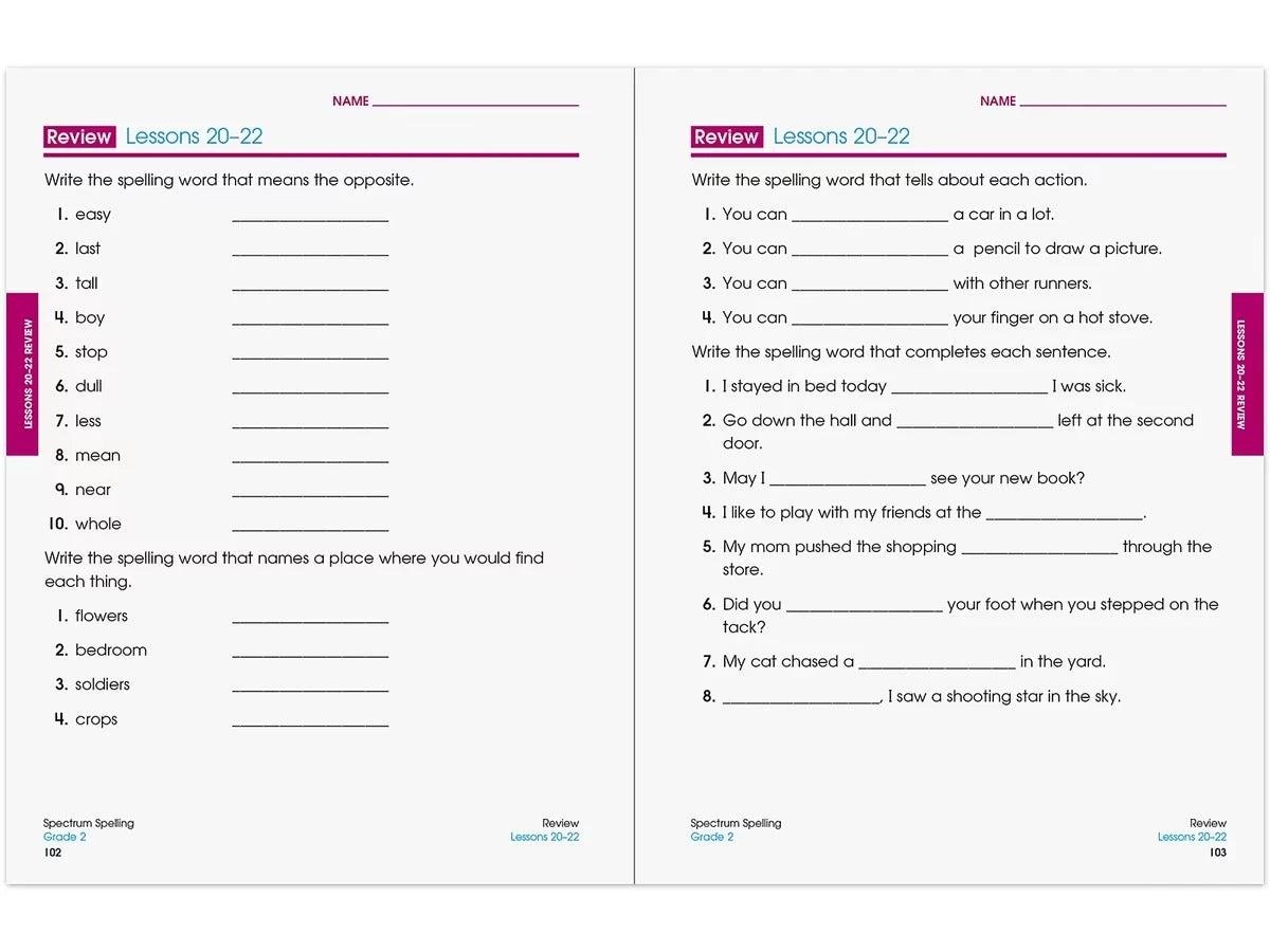 Spectrum® Spelling Workbook - Gr. 2 - US 6436