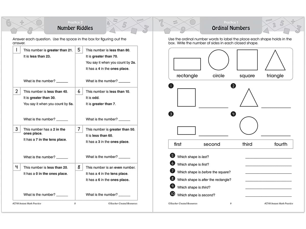 Instant Math Practice Workbook - Gr. 1 - US 6555