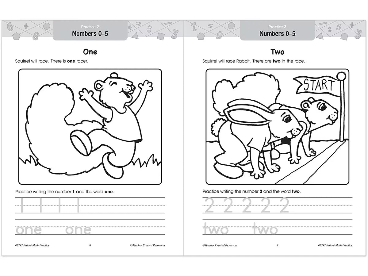Instant Math Practice Workbook - Kindergarten - US 9561