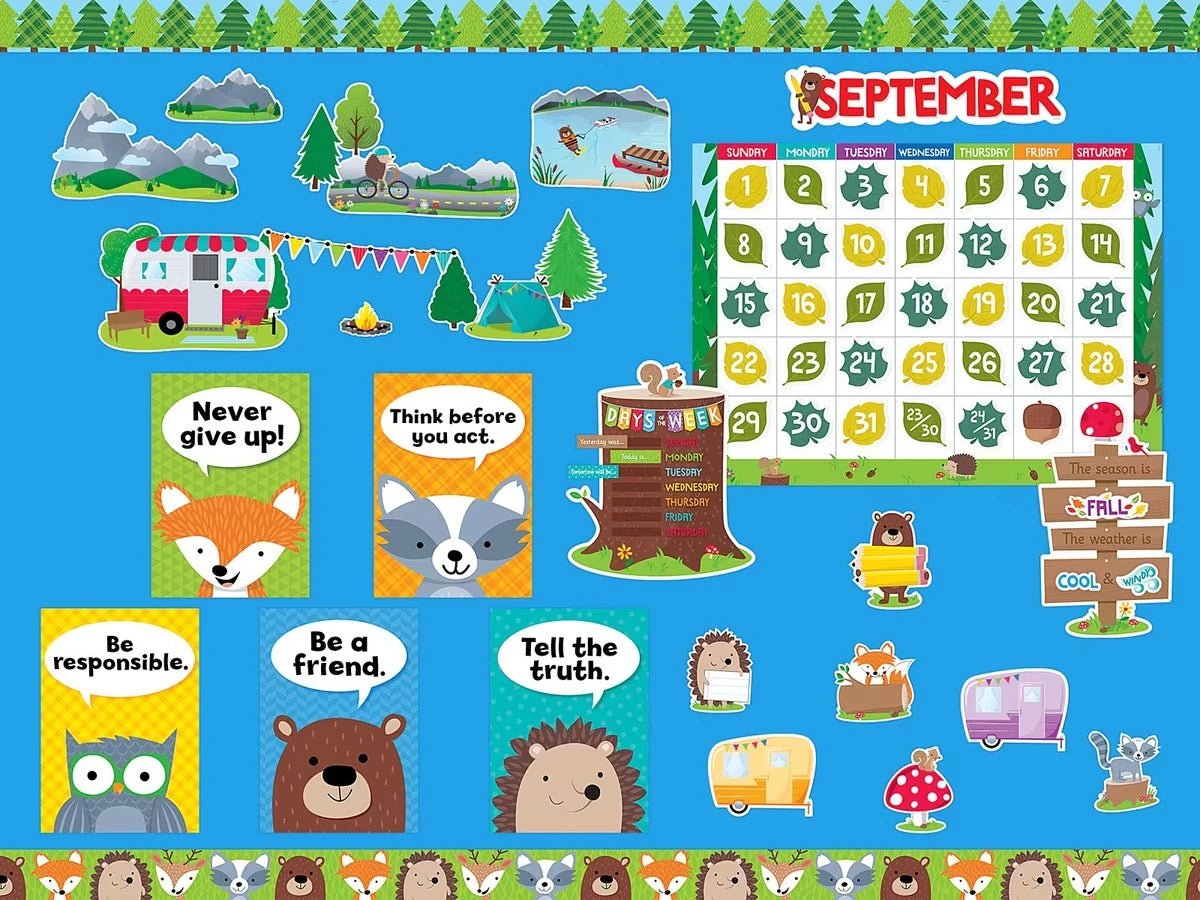Woodland Friends Calendar Bulletin Board Set - US 4301