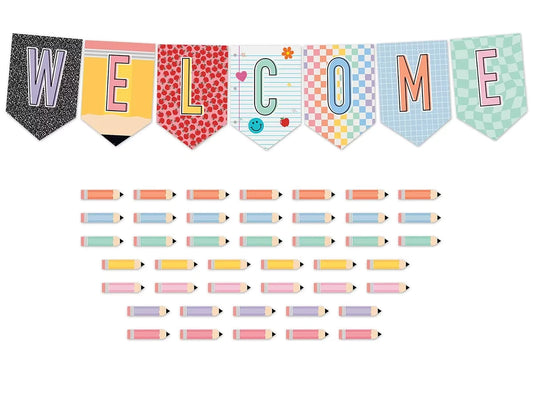 Cool for School Welcome Pennant Bulletin Board Set - US 1755