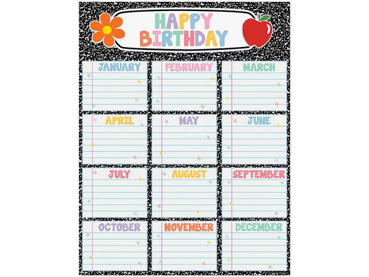 Cool for School Birthday Chart - US 5668