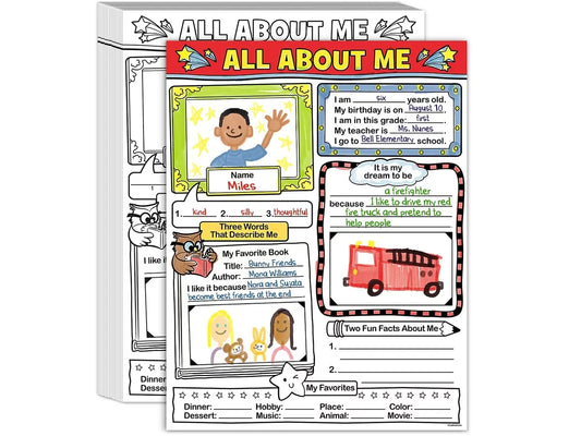 All About Me Writing Posters - Set of 30 - US 5847