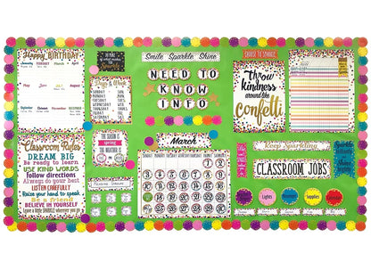 Confetti Calendar Bulletin Board Set - US 7048