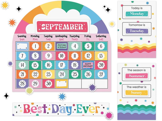 Retro Remix Best Day Ever Calendar Bulletin Board Set - US 9329