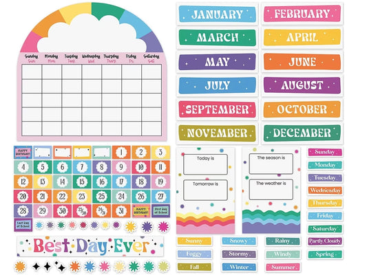 Retro Remix Best Day Ever Calendar Bulletin Board Set - US 9329