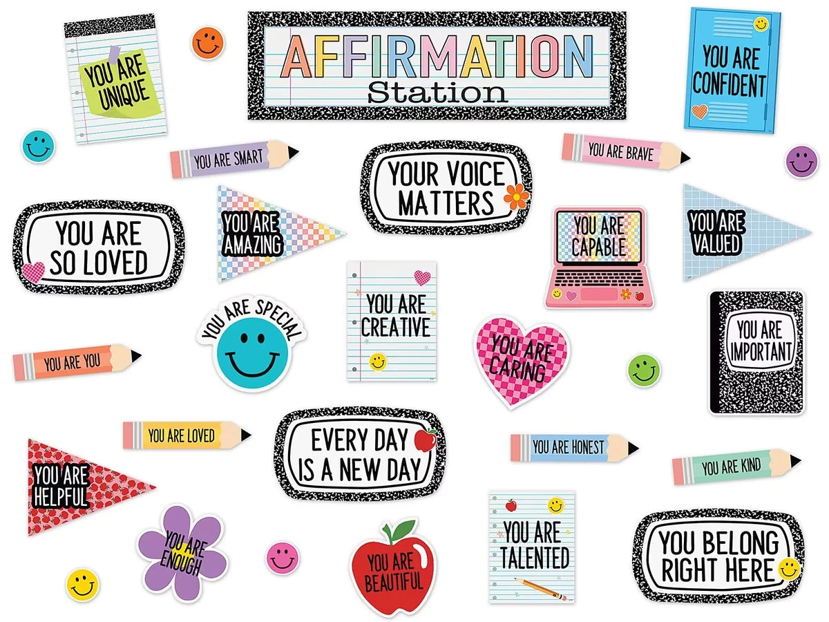 Cool for School Affirmation Station Bulletin Board Set - US 6624