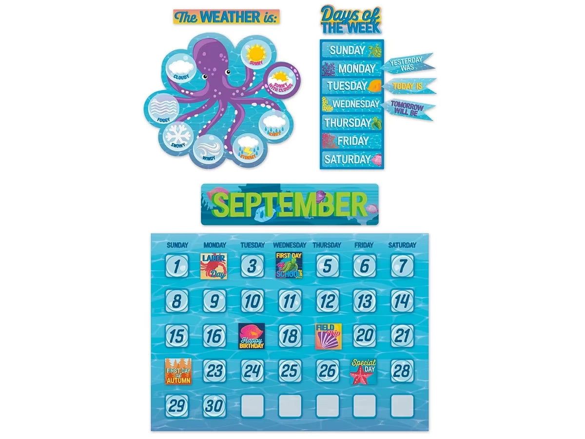Seas the Day Calendar Bulletin Board Set - US 8662