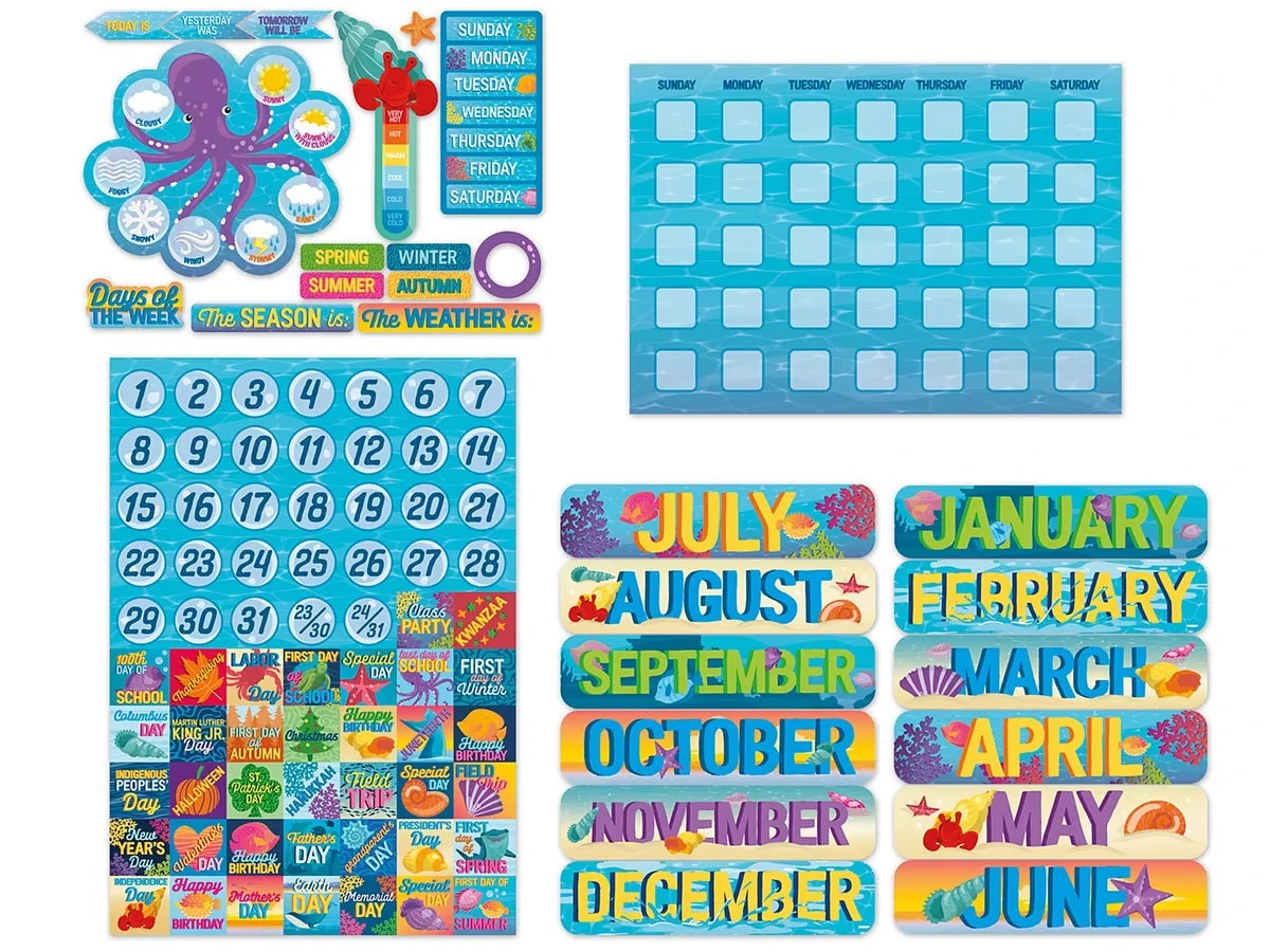 Seas the Day Calendar Bulletin Board Set - US 8662