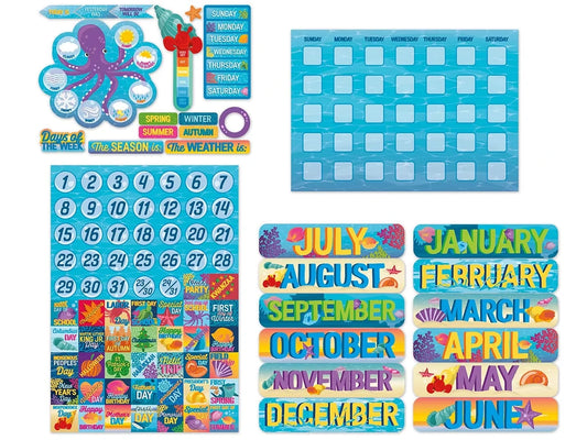 Seas the Day Calendar Bulletin Board Set - US 8662